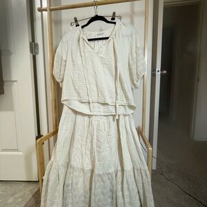 Cotton Ivory Textured Dress